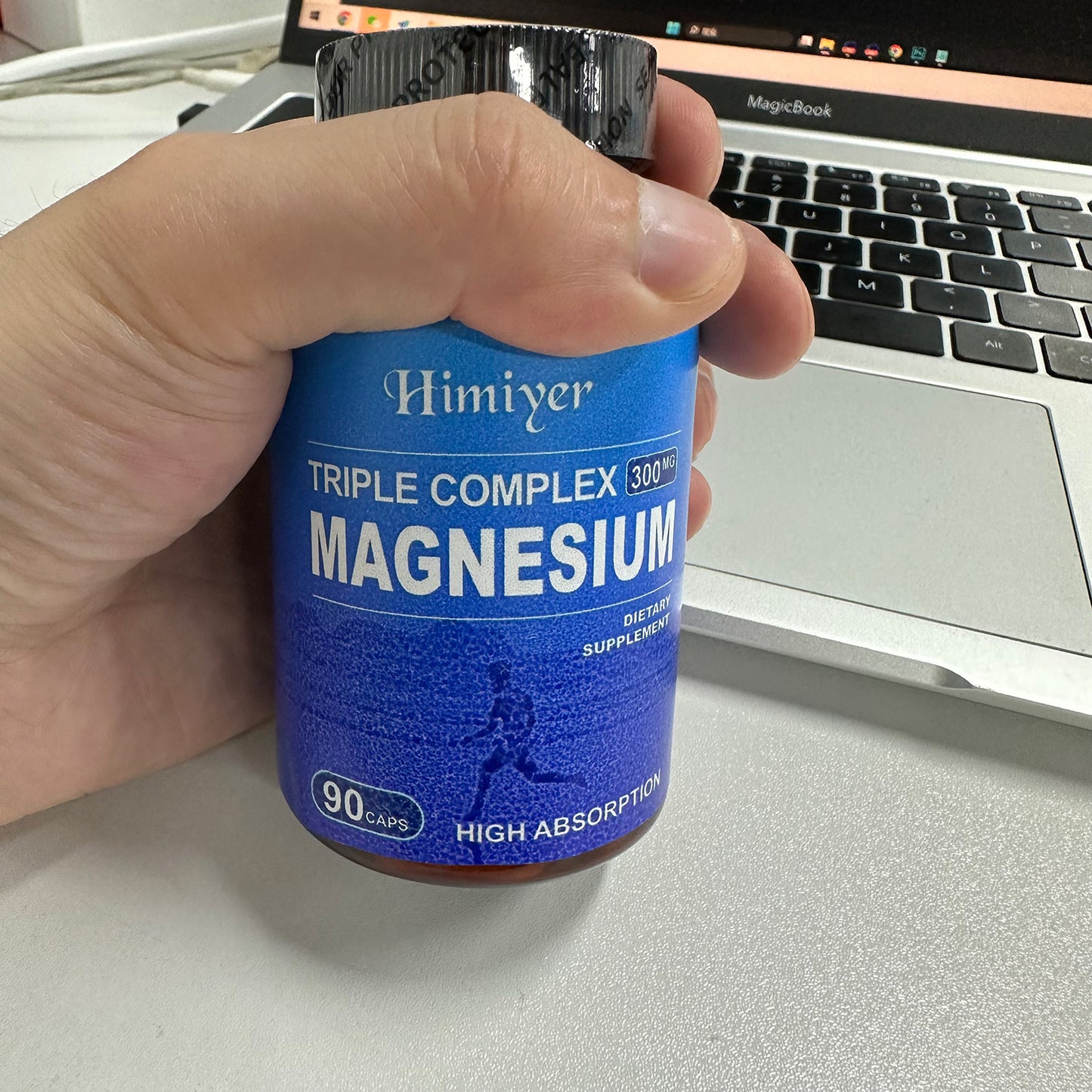 Triple Magnesium Complex 300mg Of Magnesium Glycinate, Malate, & Citrate For Muscles, Nerves, & Energy High Absorption Vegan, Non-GMO 90 Capsules