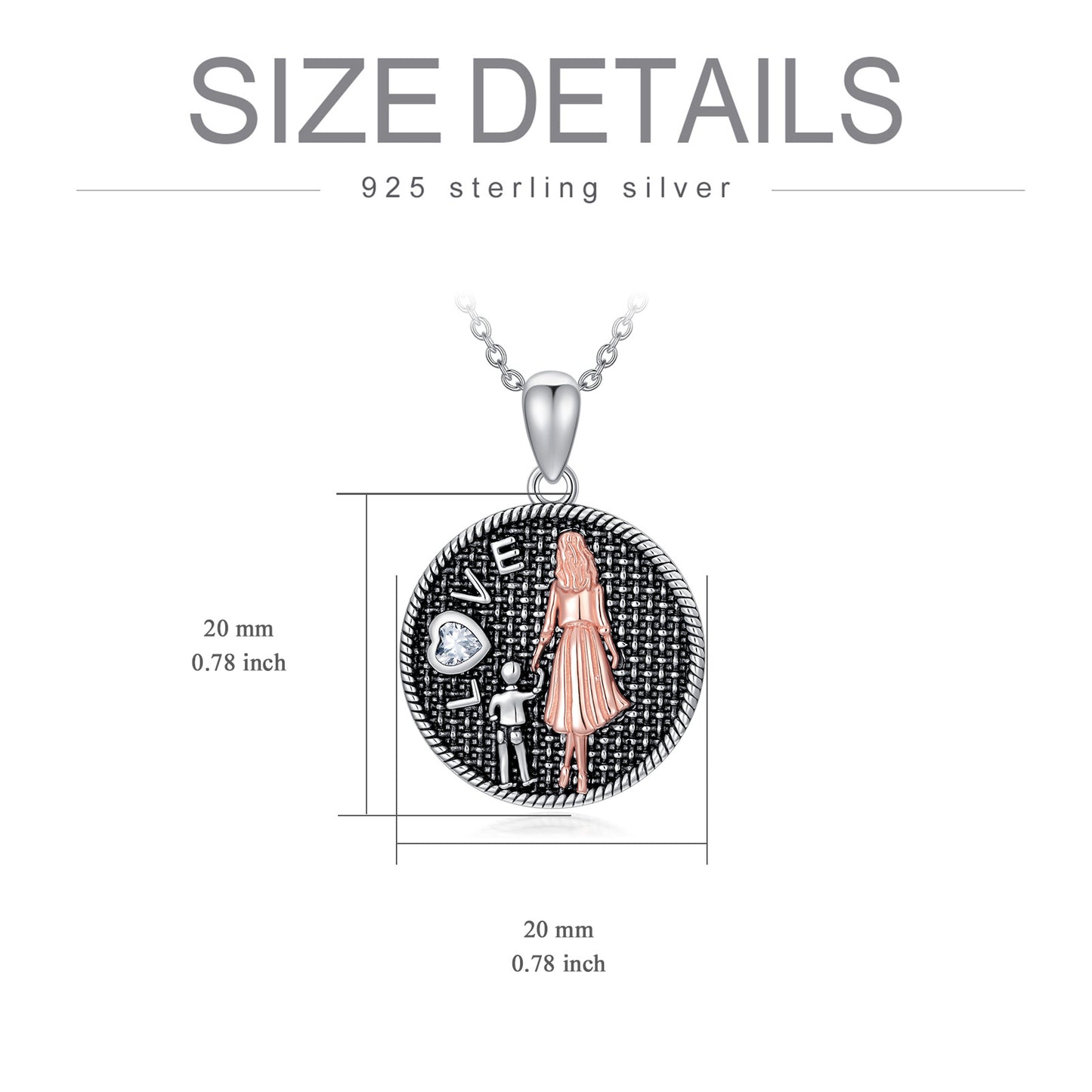 Cubic Zirconia Mother's Day Gift for Mon From Son Sterling Silver