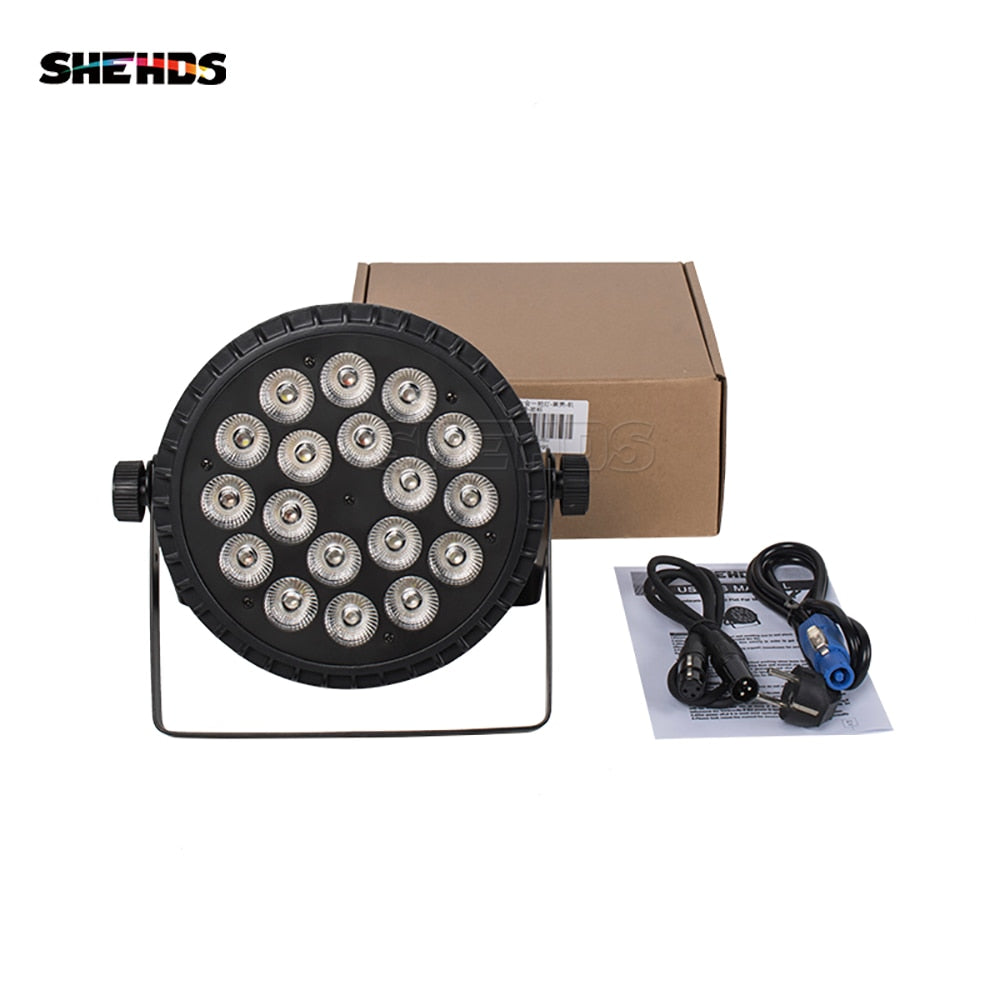 SHEHDS 4PCS Aluminum Alloy LED Flat Par 18x12W RGBW/18x18W RGBWA+UV