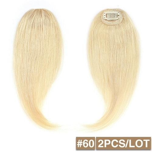 S-noilite 2pcs Natural Hair Bangs Fringe Human Hair Left Right Hair