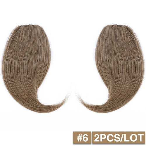 S-noilite 2pcs Natural Hair Bangs Fringe Human Hair Left Right Hair