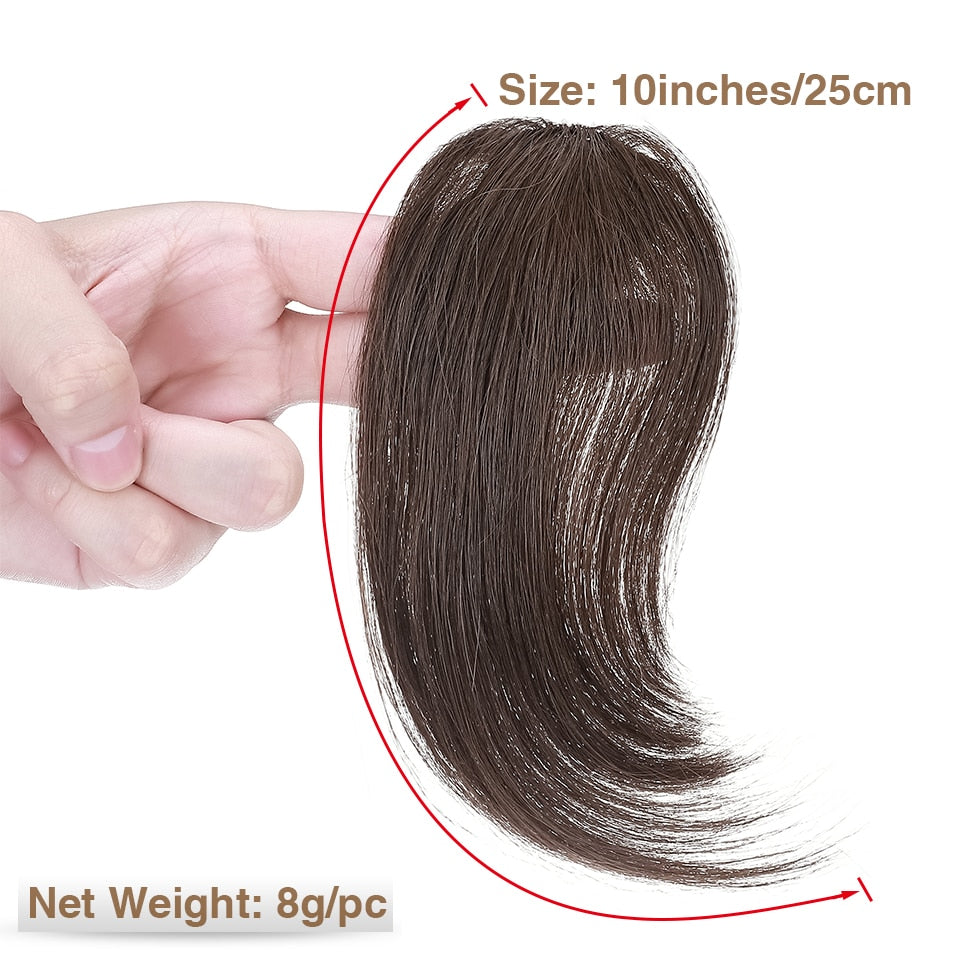 S-noilite 2pcs Natural Hair Bangs Fringe Human Hair Left Right Hair