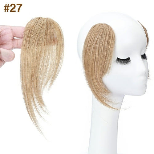 S-noilite 2pcs Natural Hair Bangs Fringe Human Hair Left Right Hair
