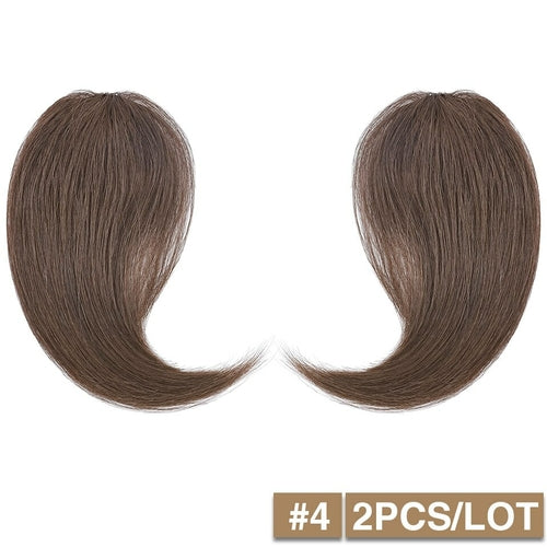 S-noilite 2pcs Natural Hair Bangs Fringe Human Hair Left Right Hair