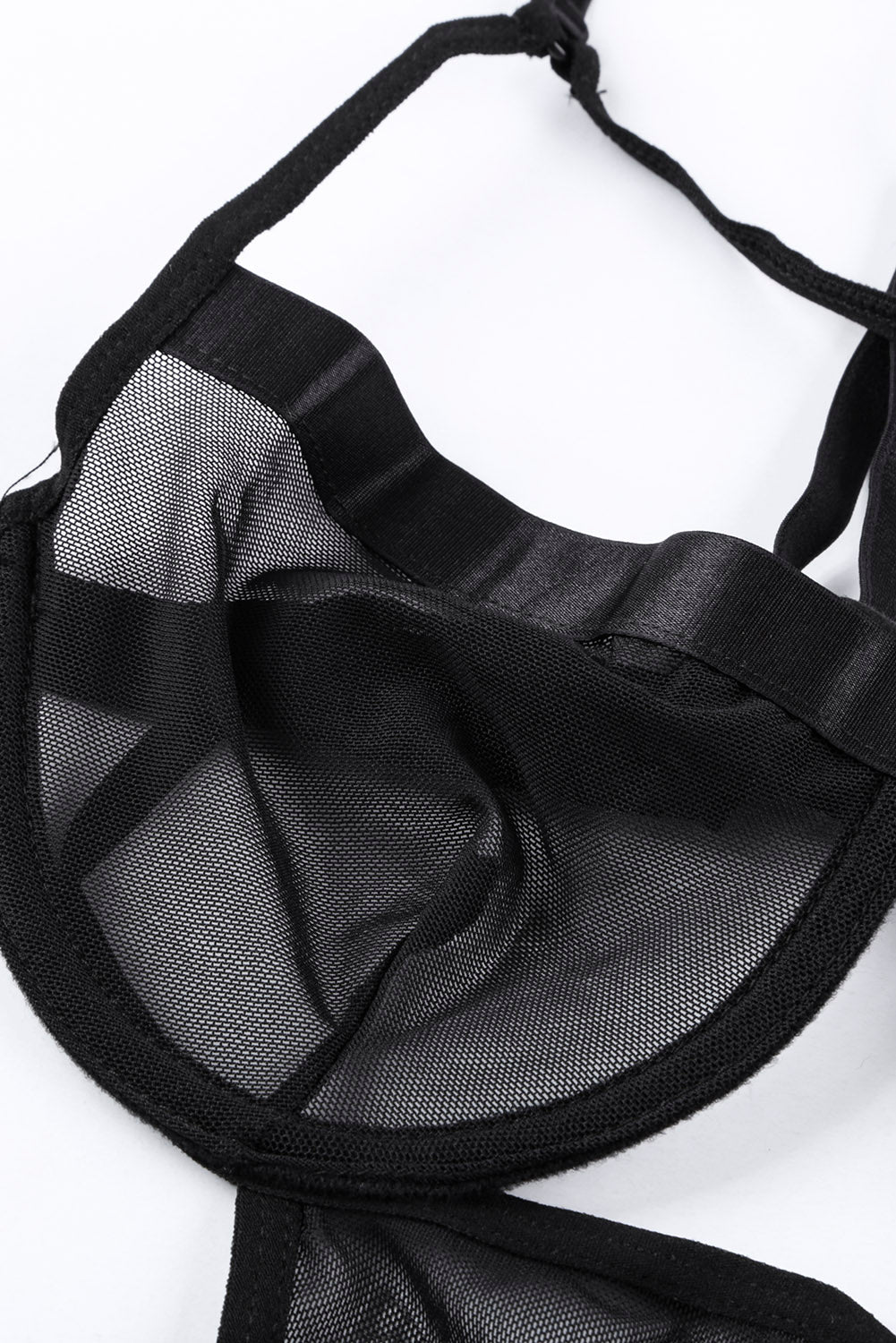 See You Later Tonight Black Mesh Teddy Bodysuit