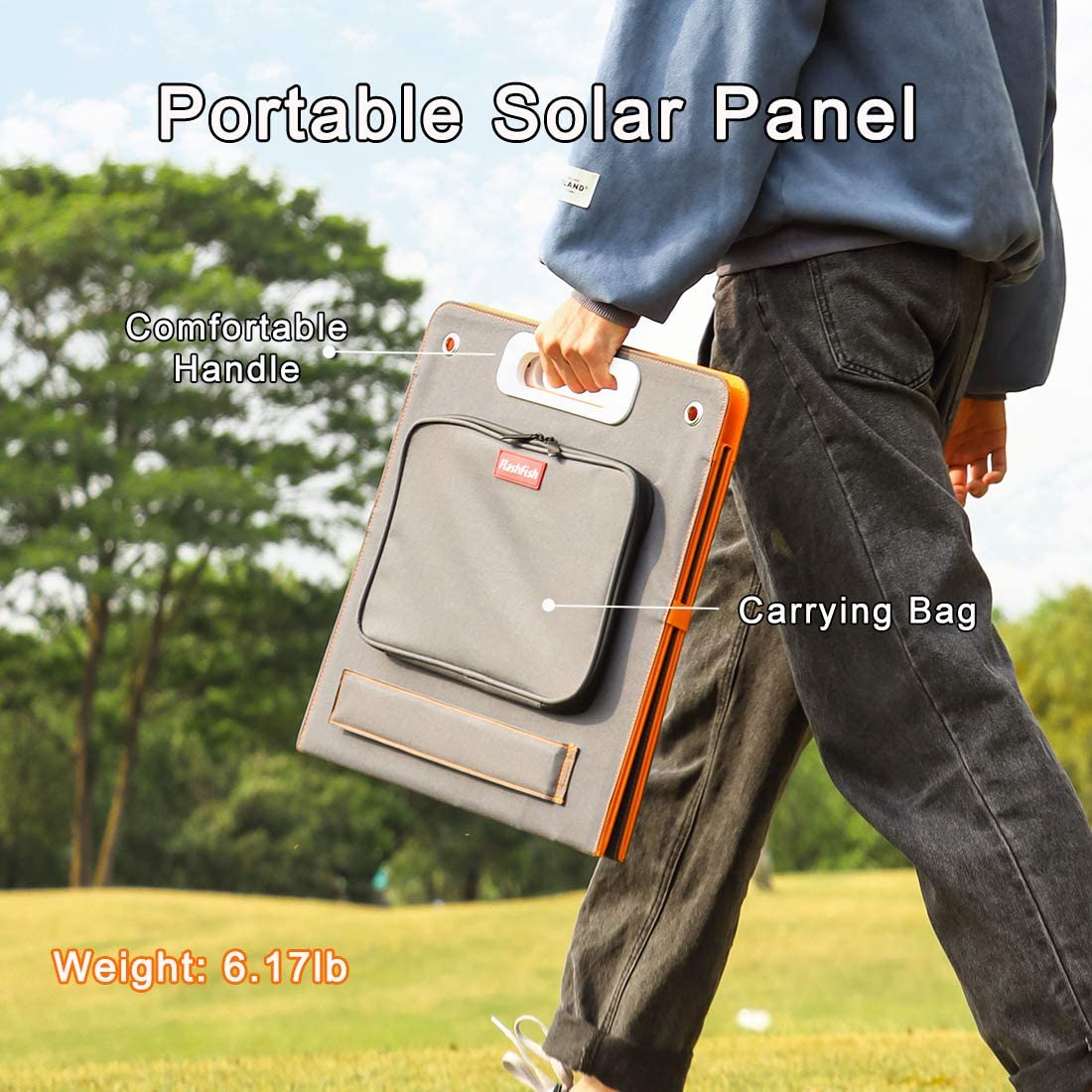 FF Flashfish 18V 100W Foldable Solar Panel Portable Solar Charger DC