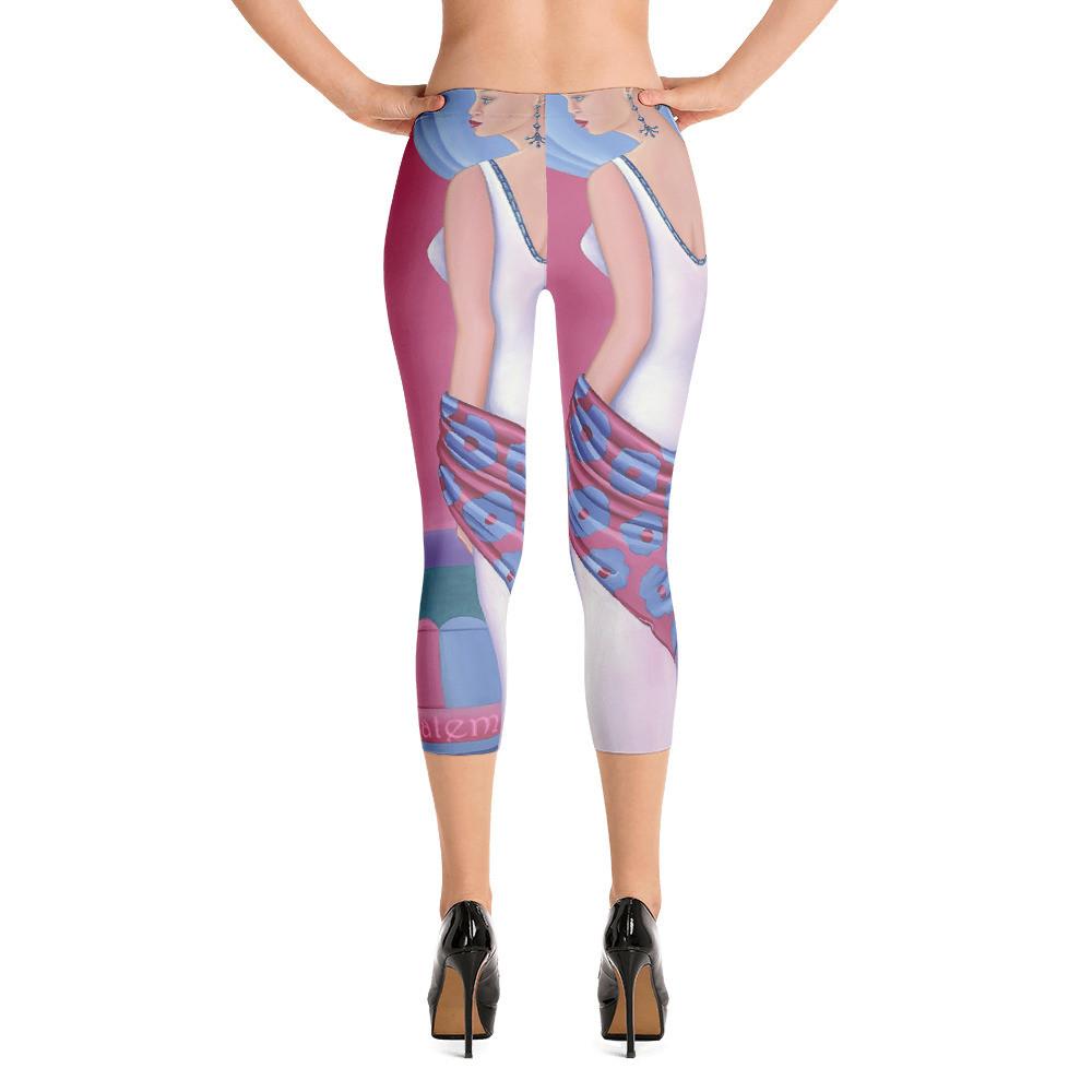Capri Leggings Sharon Tatem Fashion Printed Art Capri Leggings