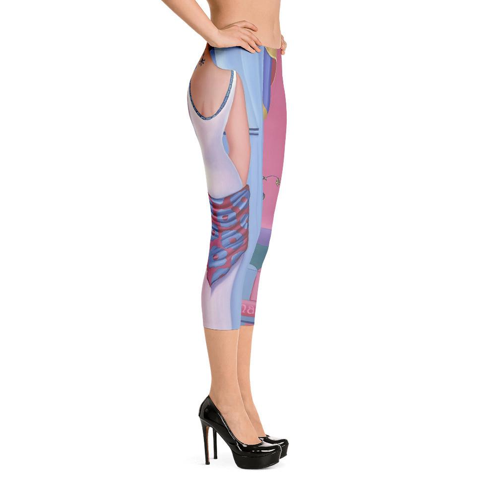 Capri Leggings Sharon Tatem Fashion Printed Art Capri Leggings