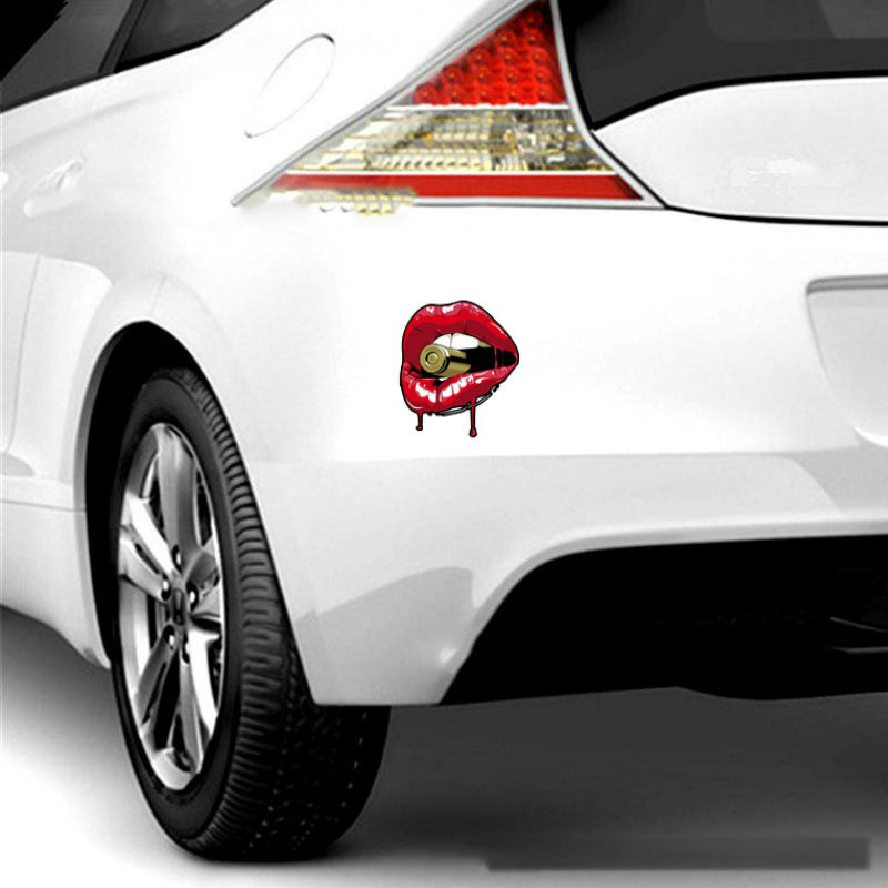 Lip Bullet Bumper Stickers 16cm Reflective