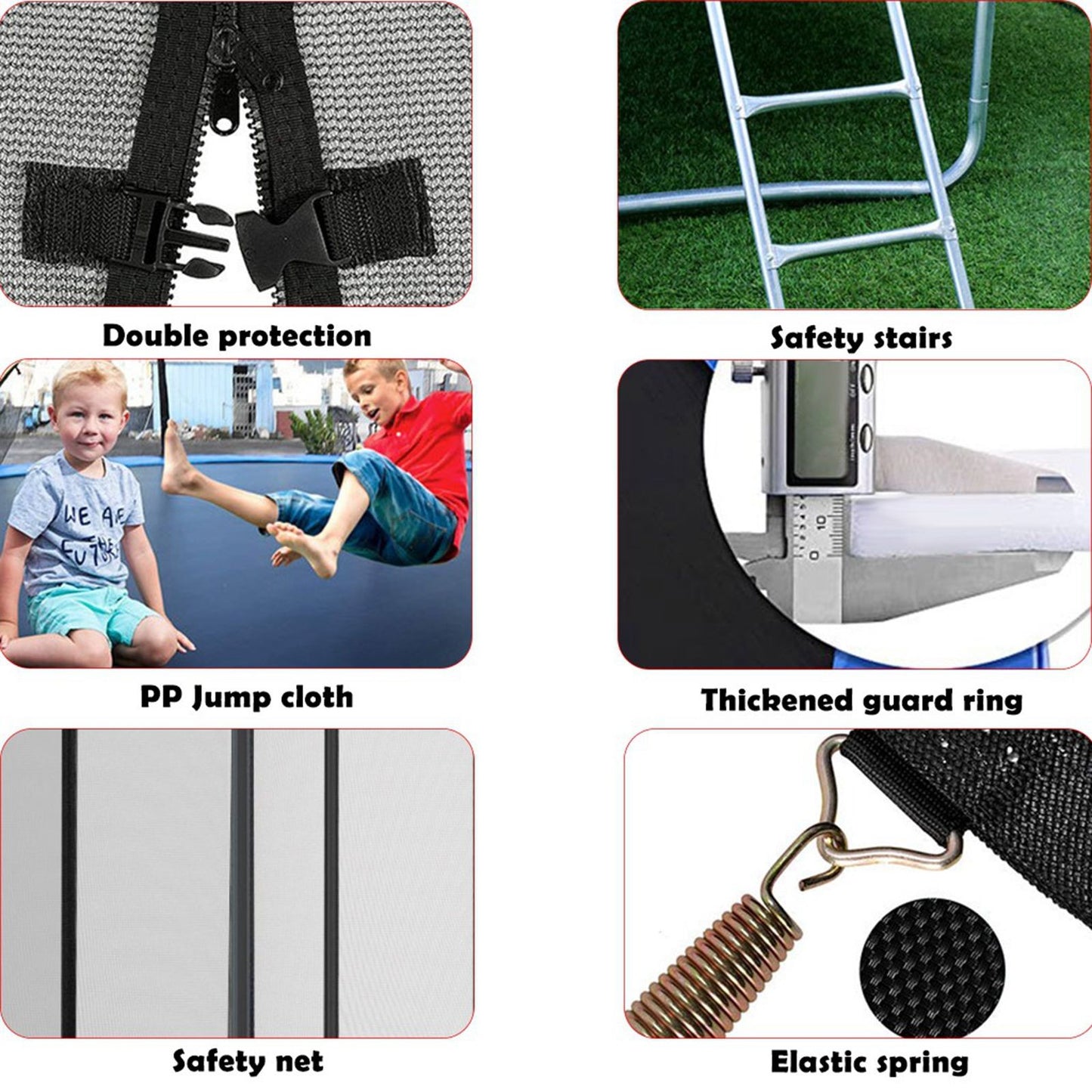 12 FT Kids Trampoline With Enclosure Net Jumping Mat And Spring Cover Padding