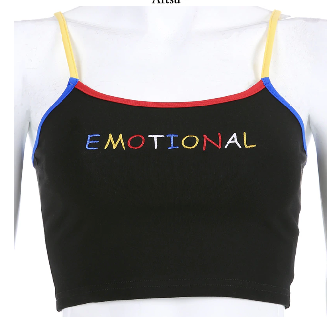 2021 spring foreign trade explosion models Europe and the United States wind street shoot women's new sexy letter embroidery strap vest women's shirt