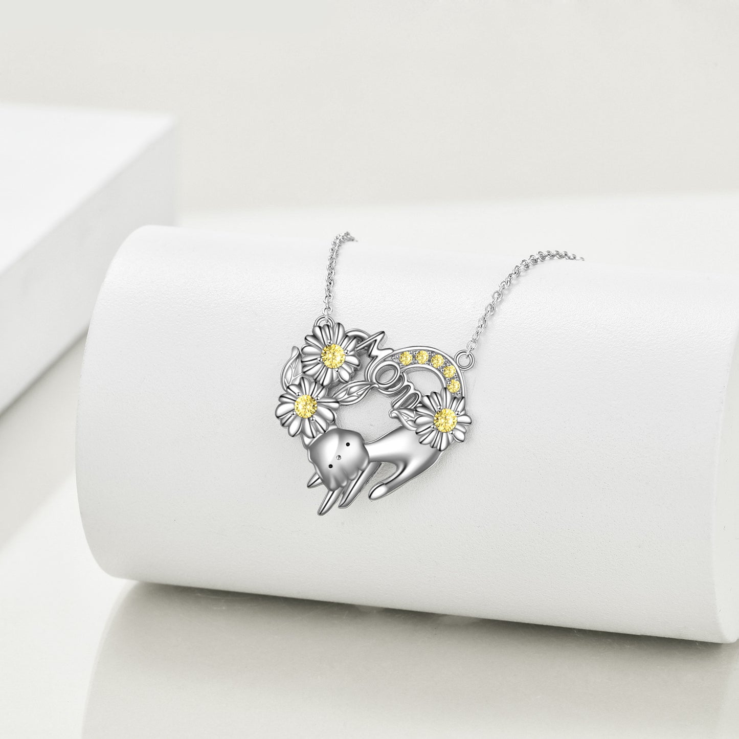 Mum Necklace Sterling Silver Heart Pendant Jewelry for Women