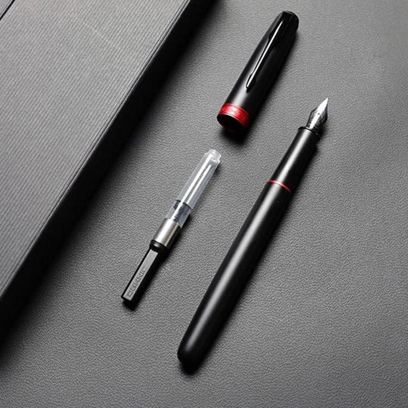 Red rhyme series silver black red writing pen