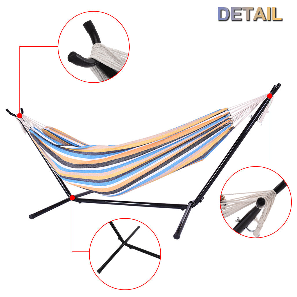 Ham+mock With Space Saving Steel Stand Includes Portable Carrying Case