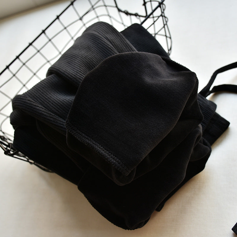 Add Velvet Padded Chenille Pipe Pants For Leisure