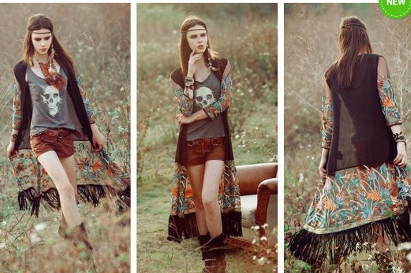 Bohemian Style Kimono W Tassel
