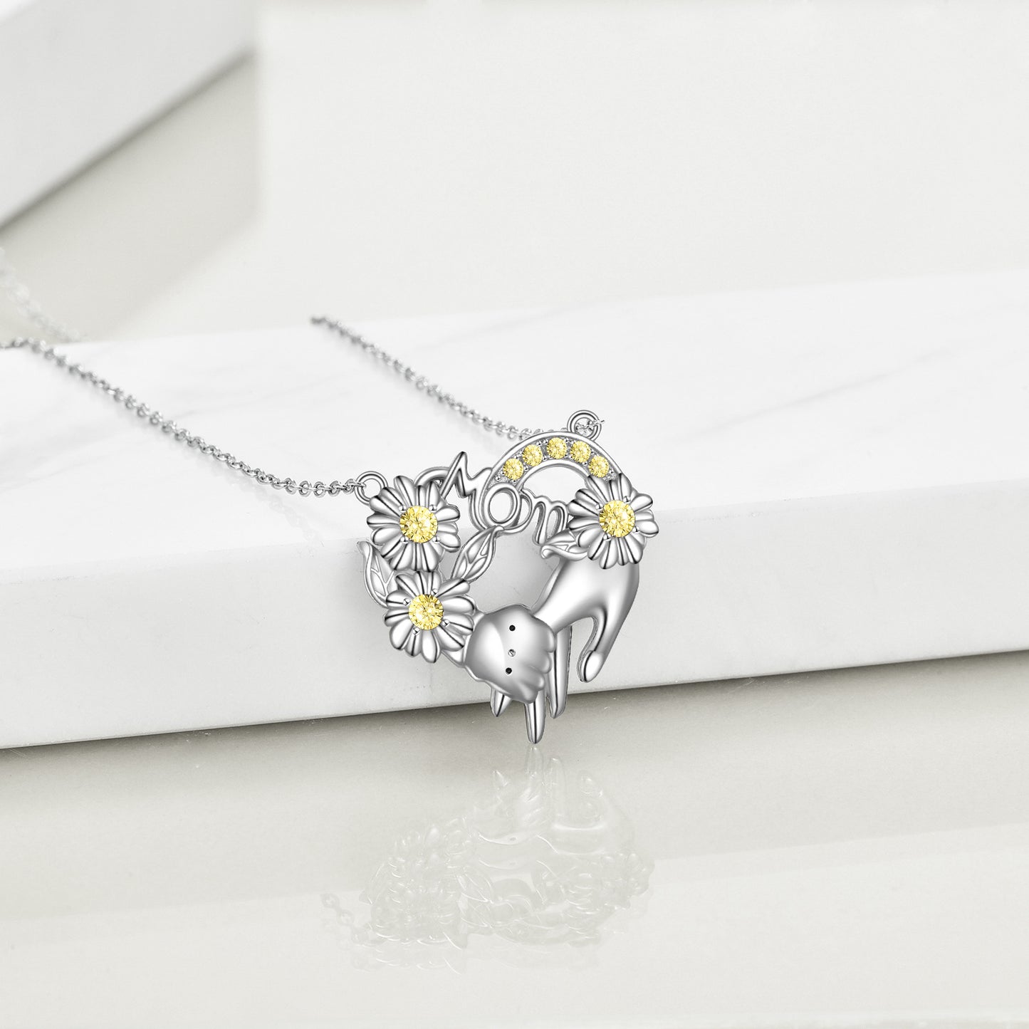 Mum Necklace Sterling Silver Heart Pendant Jewelry for Women