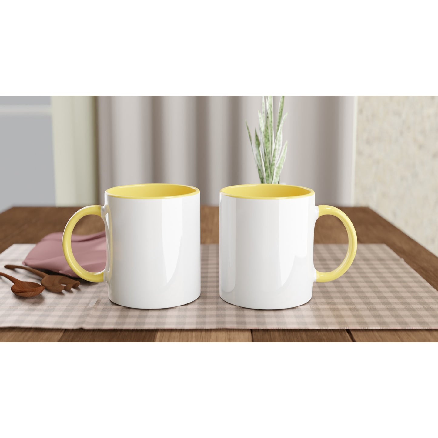 White 11oz Ceramic Mug with Color Inside