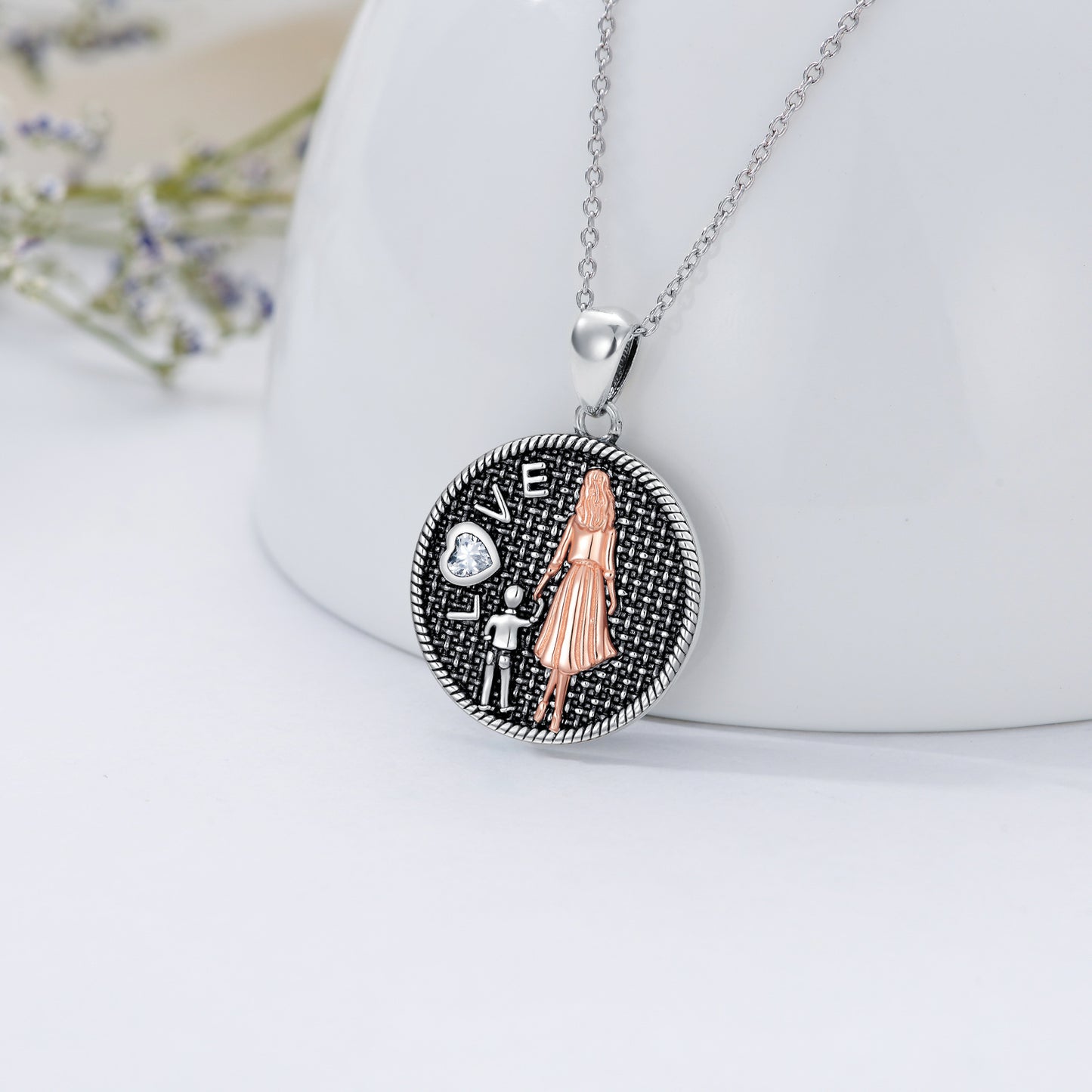 Cubic Zirconia Mother's Day Gift for Mon From Son Sterling Silver