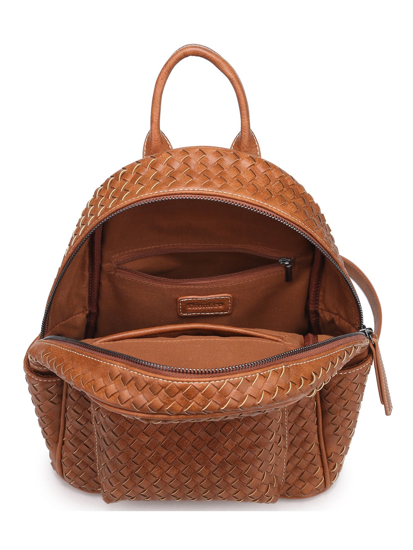 Woven backpack purse for women camel MT1086-13 BR