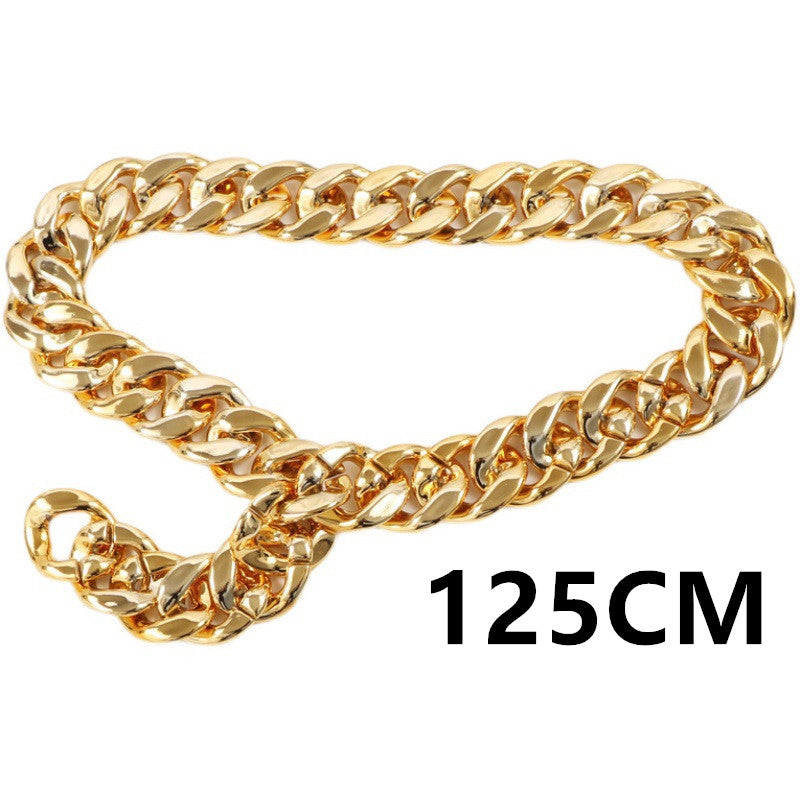 Ins Street Personality Metal Gold Thick Chain Wide Waist Chain Decoration