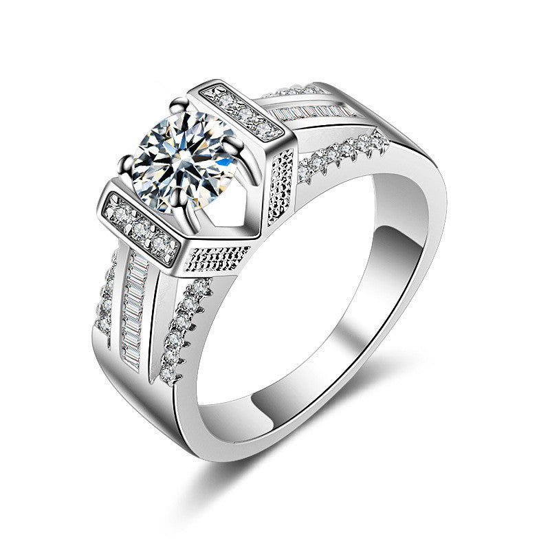 Diamond zircon geometric vintage jewelry ring ring female
