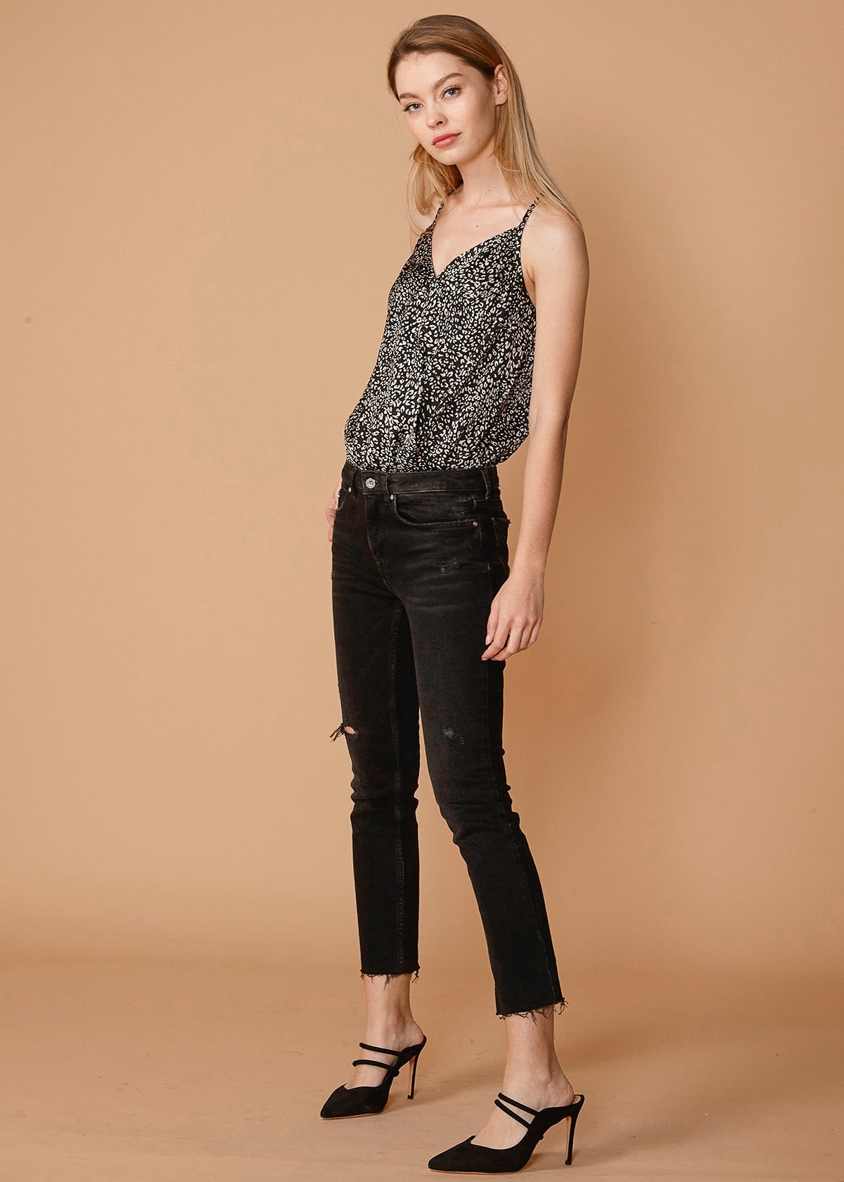 Women's Leopard Wrap Front Bodysuit