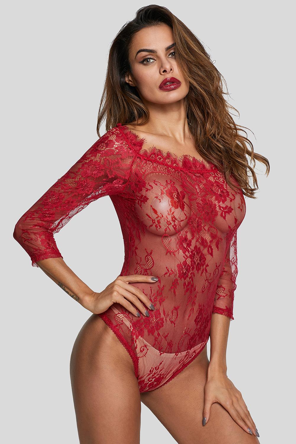 Embroidery Lace Bodysuit