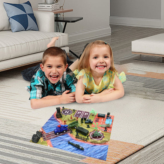 Military Playset Includes  Game Pad And Battlefield Tools With Storage Containe