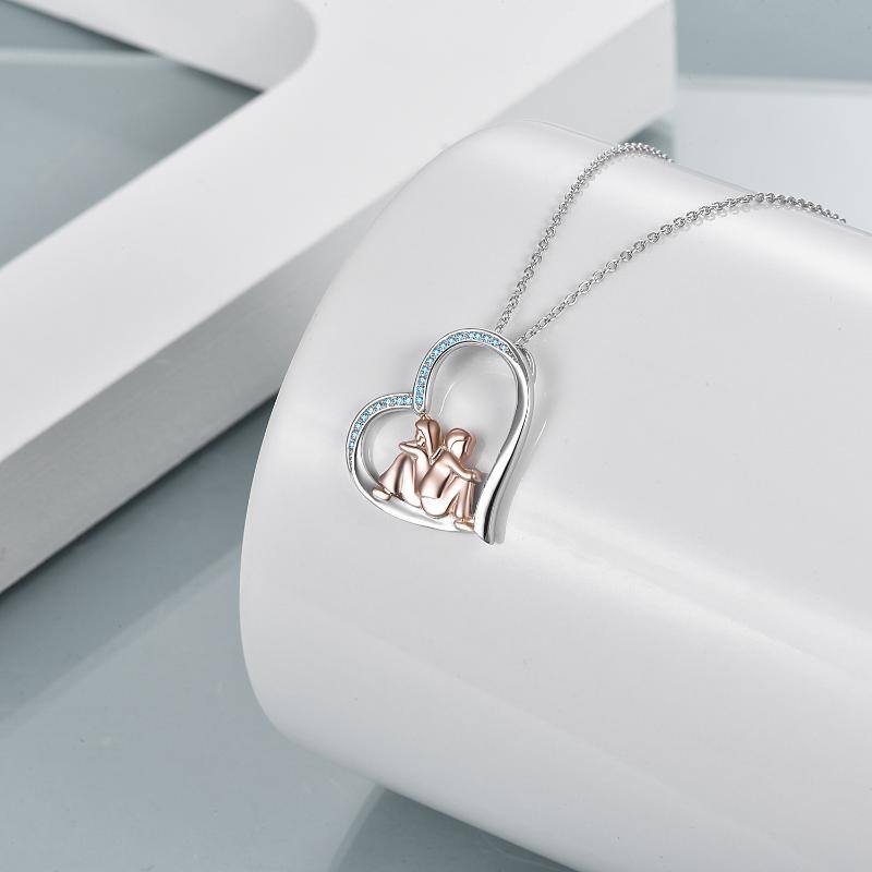 Sister Necklace Sterling Silver Rose Gold Plated Love Heart Friendship Necklace