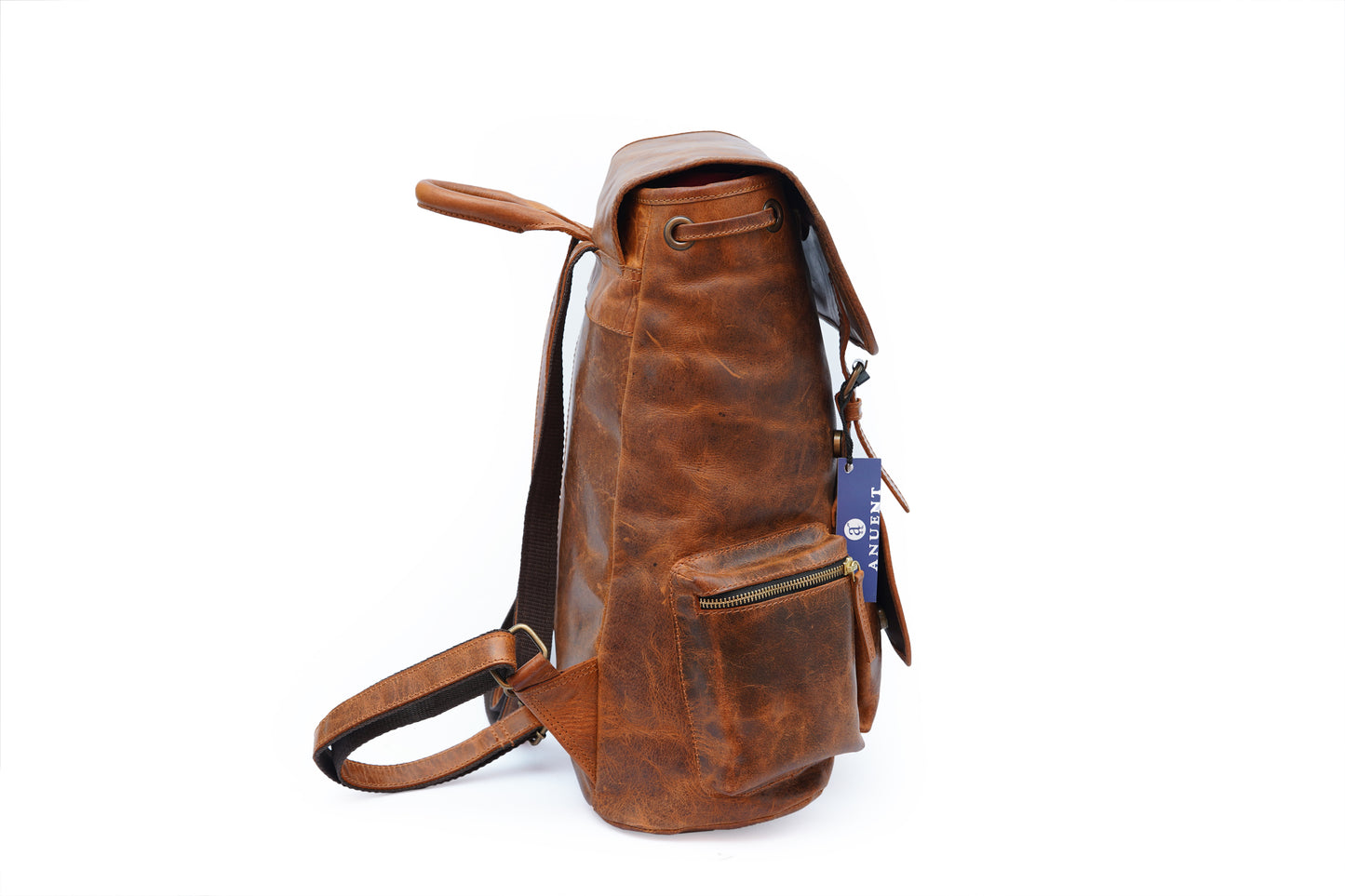 Buffalo Leather Backpack - Handmade 15.5 Inch Unisex Backpack.