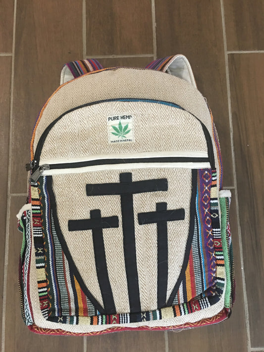 Hemp Back Pack All Natural Handmade Multi Pocket Laptop Backpack -