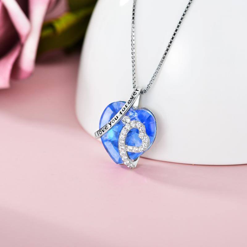 Sterling Silver I Love You Forever Heart Necklace Birthday Wedding Anniversary Jewelry Gifts for Her Women Wife Mom Girlfriend