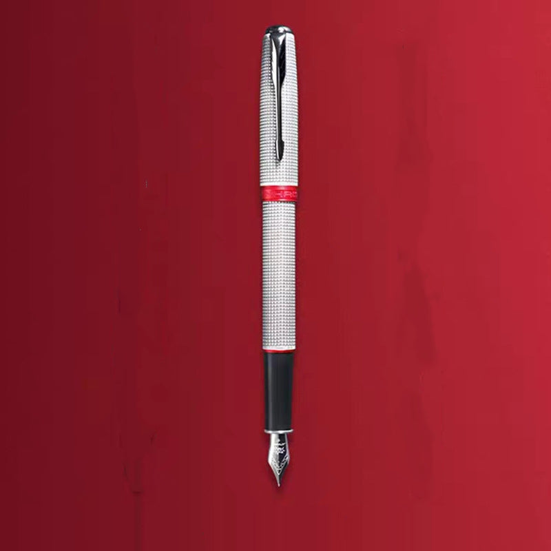 Red rhyme series silver black red writing pen