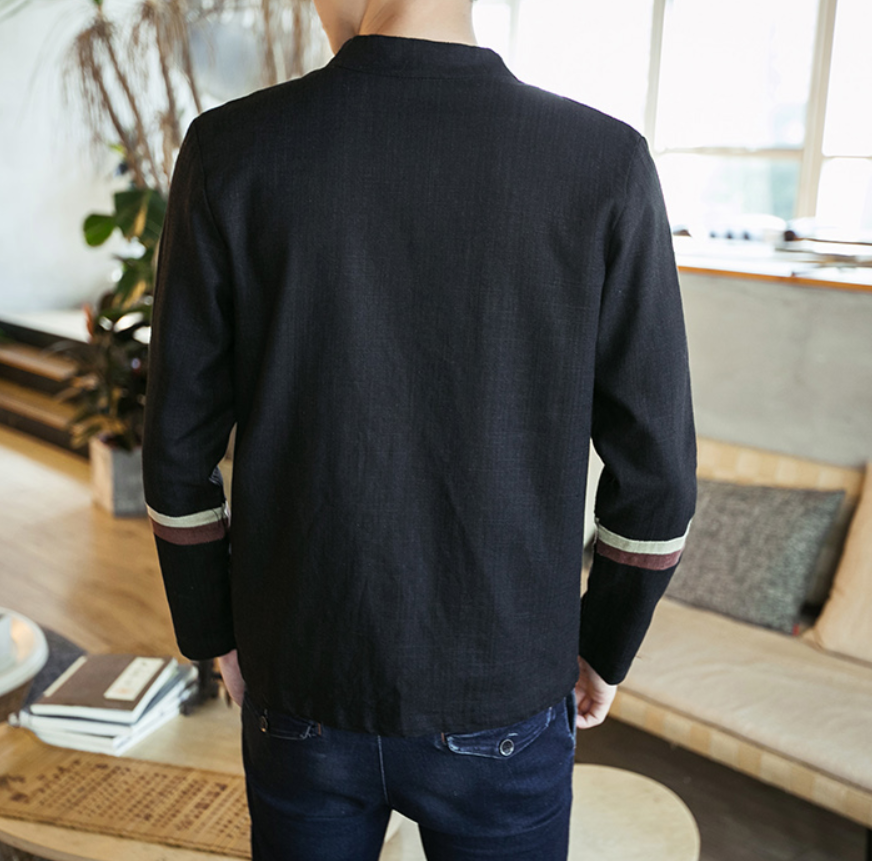 Embroidered cotton cardigan coat