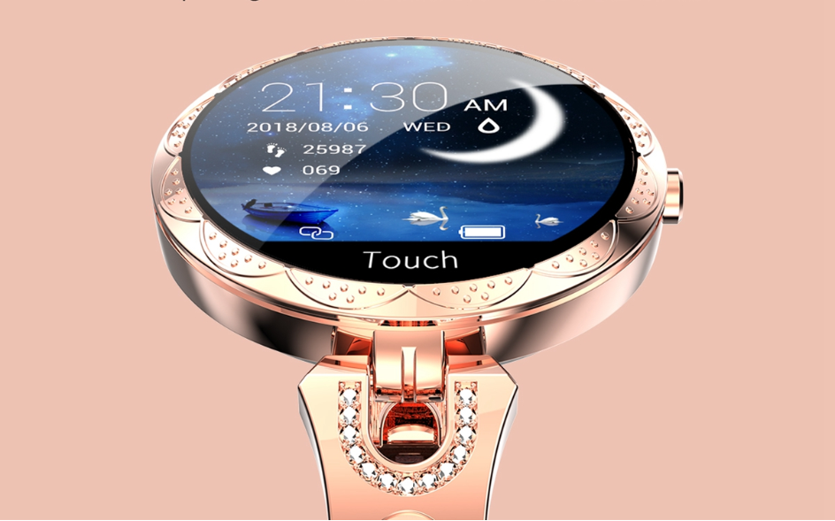 Fashion Women's Smart Watch Waterproof Wearable Device Heart Rate Monitor Sports Smartwatch for Women Ladies