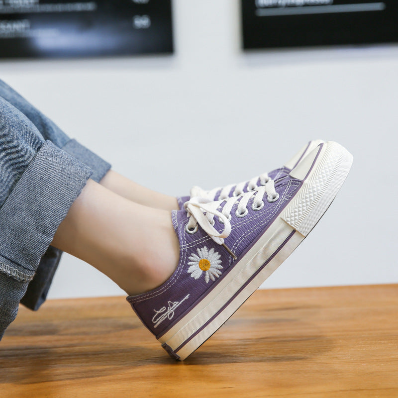 Low-cut Small Daisy All-match Canvas Shoes
