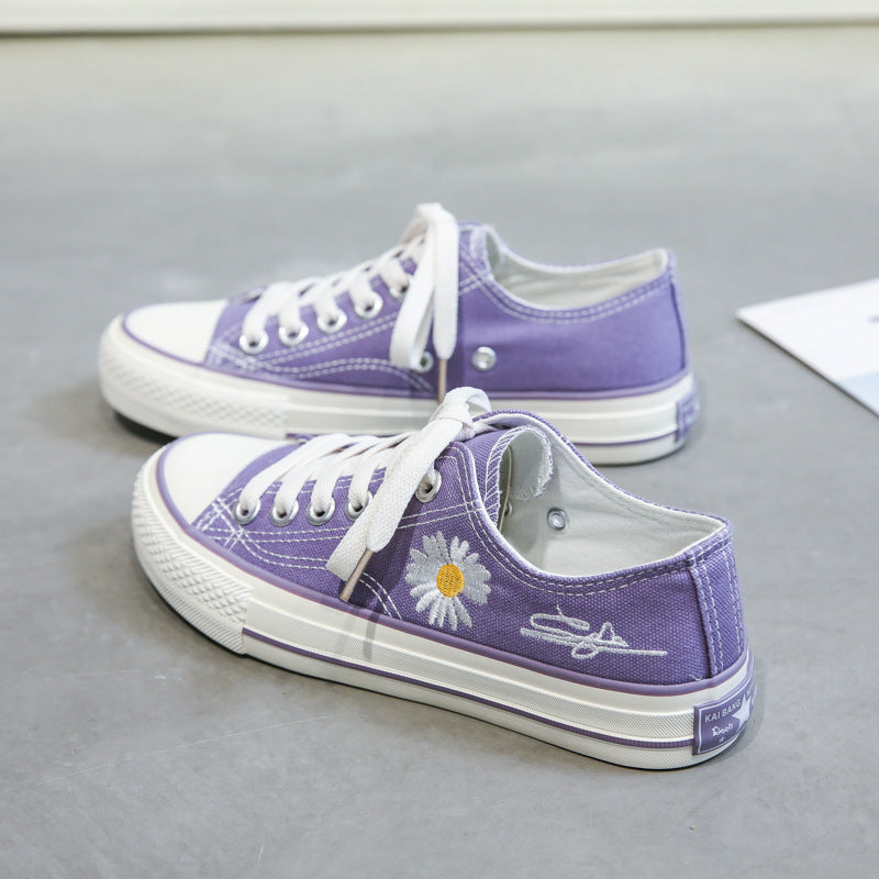 Low-cut Small Daisy All-match Canvas Shoes