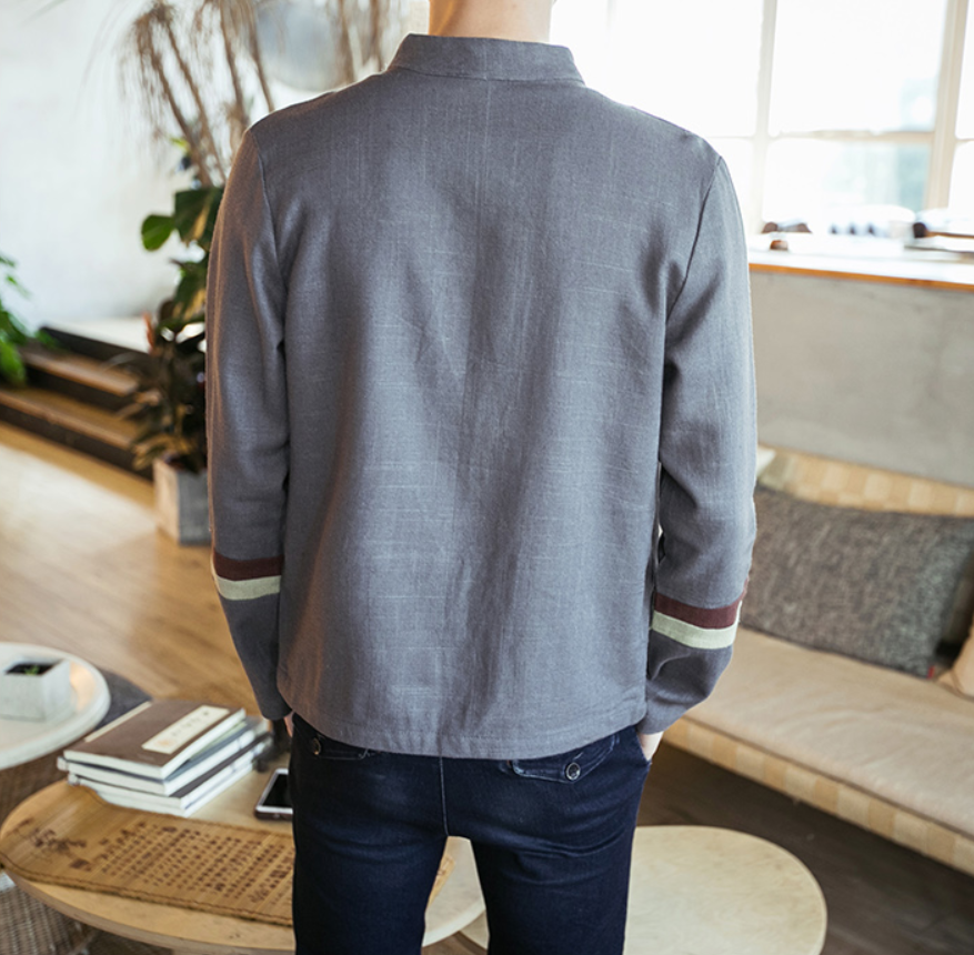 Embroidered cotton cardigan coat