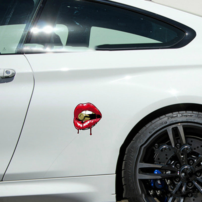 Lip Bullet Bumper Stickers 16cm Reflective