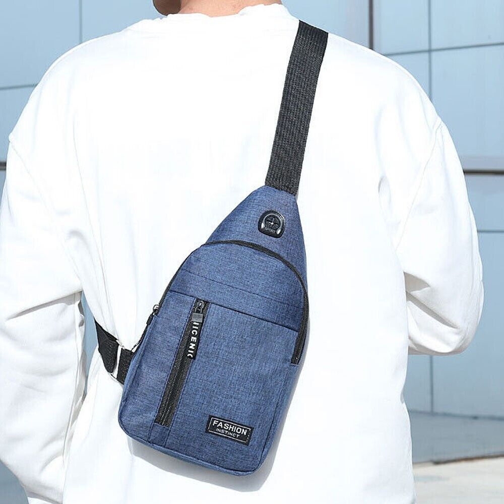 Mens Sling Bag Cross Body Handbag Chest Bag Shoulder Pack Sports Travel Backpack