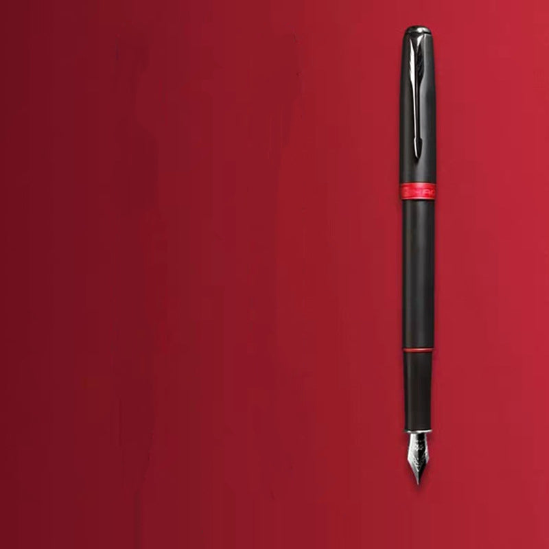 Red rhyme series silver black red writing pen