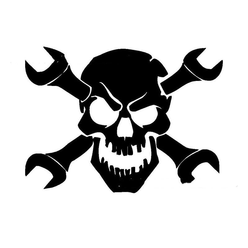 Car 3D Skull Mechanical Wrench Bumper Stickers