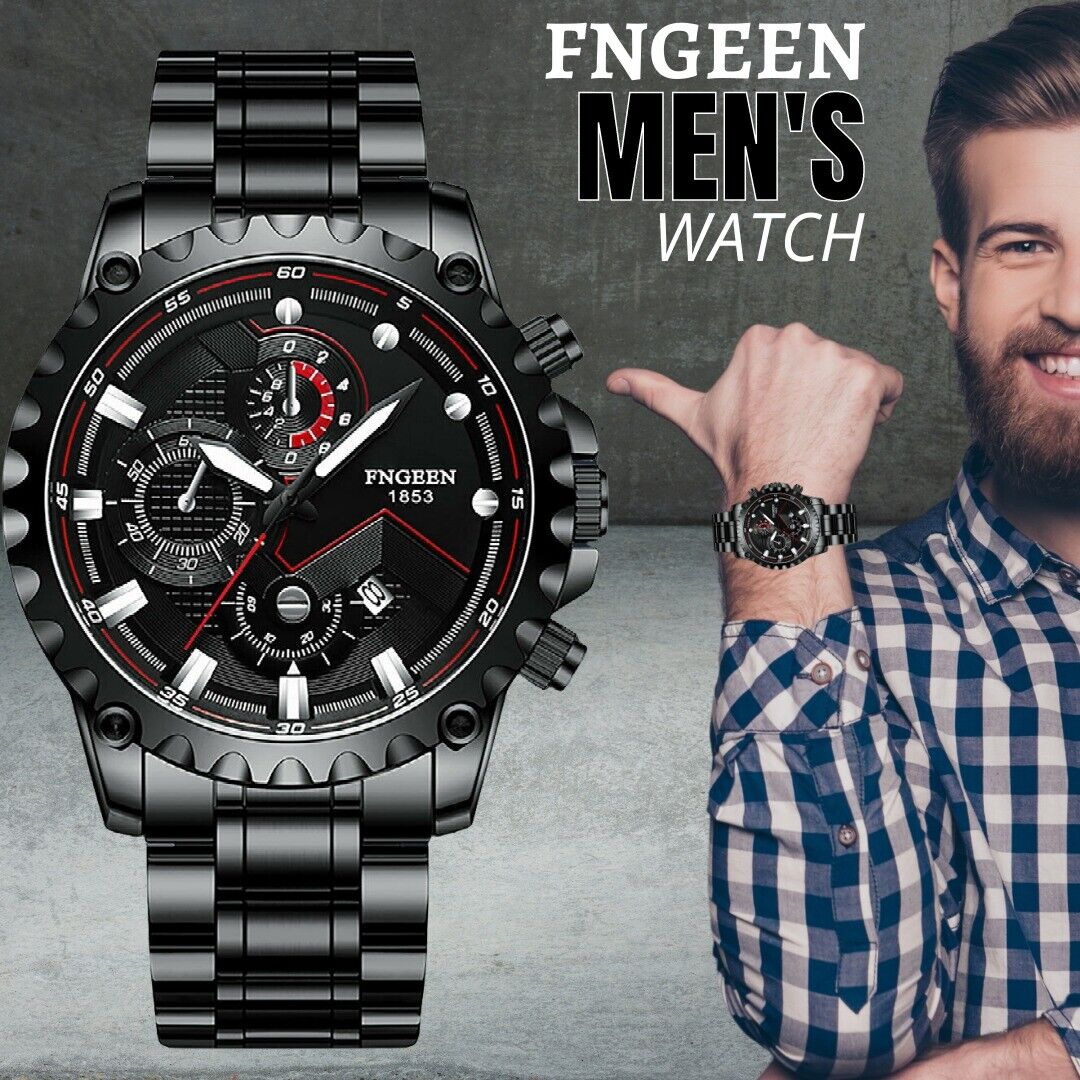 Waterproof Men's Watch Classic Stainless Steel Quartz Luminous Luxury Wristwatch