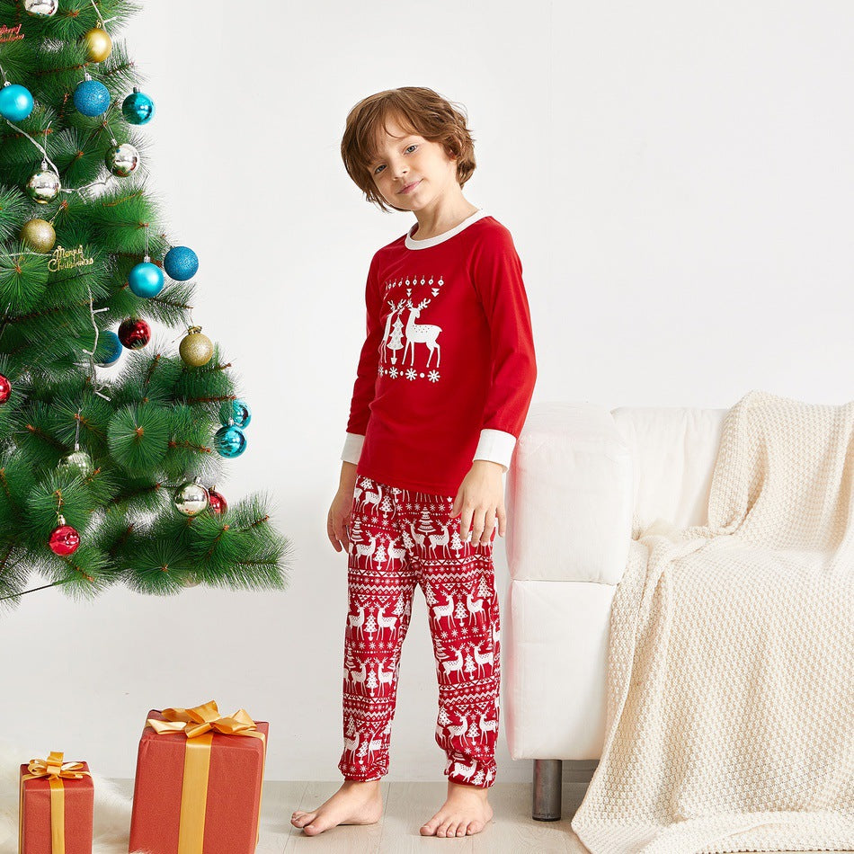 Printed Parent Child Home Service Set Pajamas