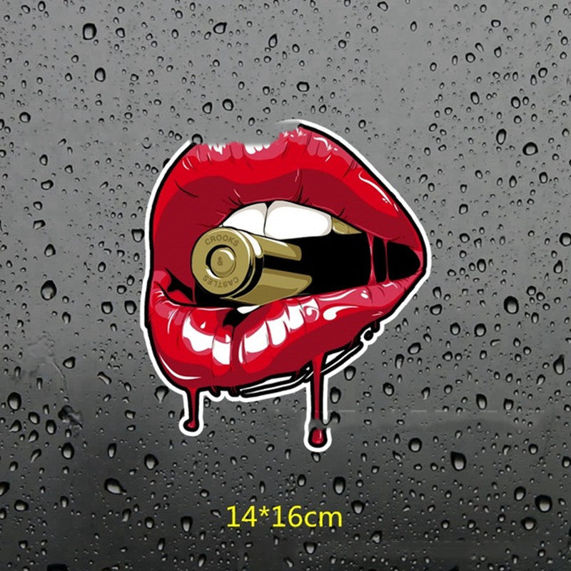 Lip Bullet Bumper Stickers 16cm Reflective