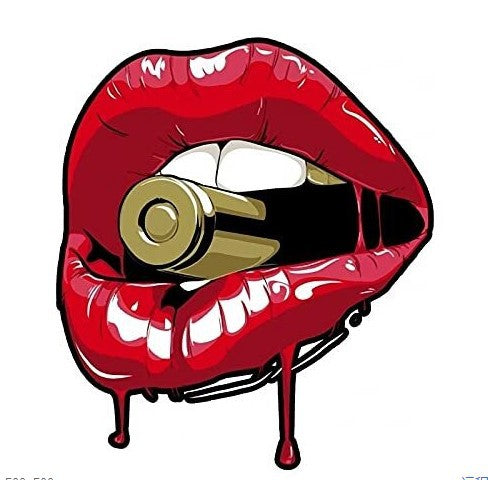 Lip Bullet Bumper Stickers 16cm Reflective